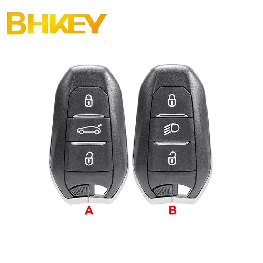 For Peugeot 208 308 508 3008 5008  Citroen C3 C5 C4 C4L 3 Buttons Remote Car Key 433Mhz ID4A Chip With VA2 HU83 Key Blade