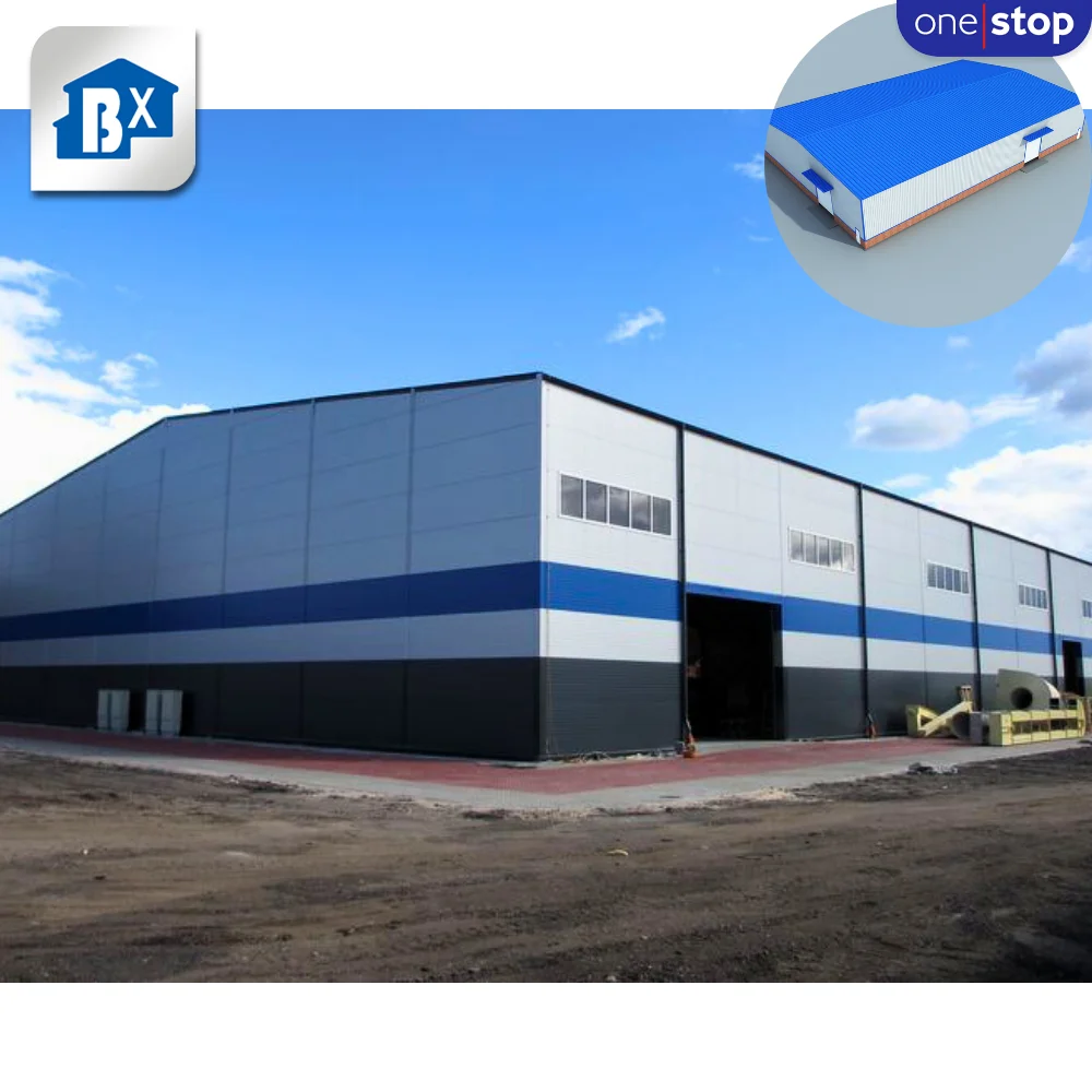 ONE-STOP Service 500 - 5000 Square Meters Steel Structure Factory , Prefab Steel Structure Building , Warehouses Prefabricated