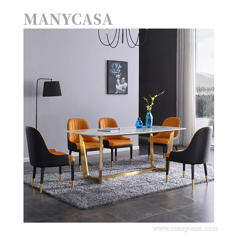 Modern European Style Luxury Dining Room Set Marble Dining Table Set Made In China