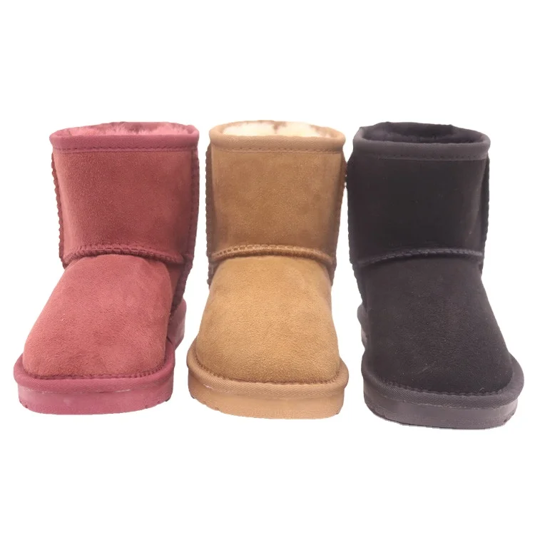 
CF-092 Cute And Fashion Design Hot Sale Double Face Sheepskin Pink Girls Winter Boots 