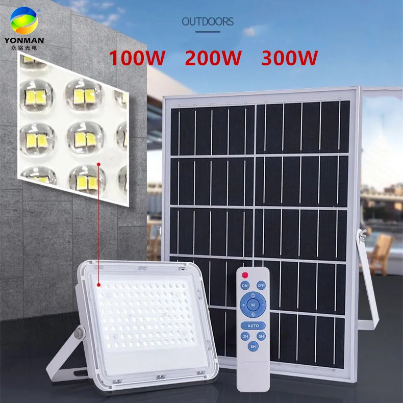 
IP66 white light housing solar powered lithium battery smd 12V led outdoor solar flood light 