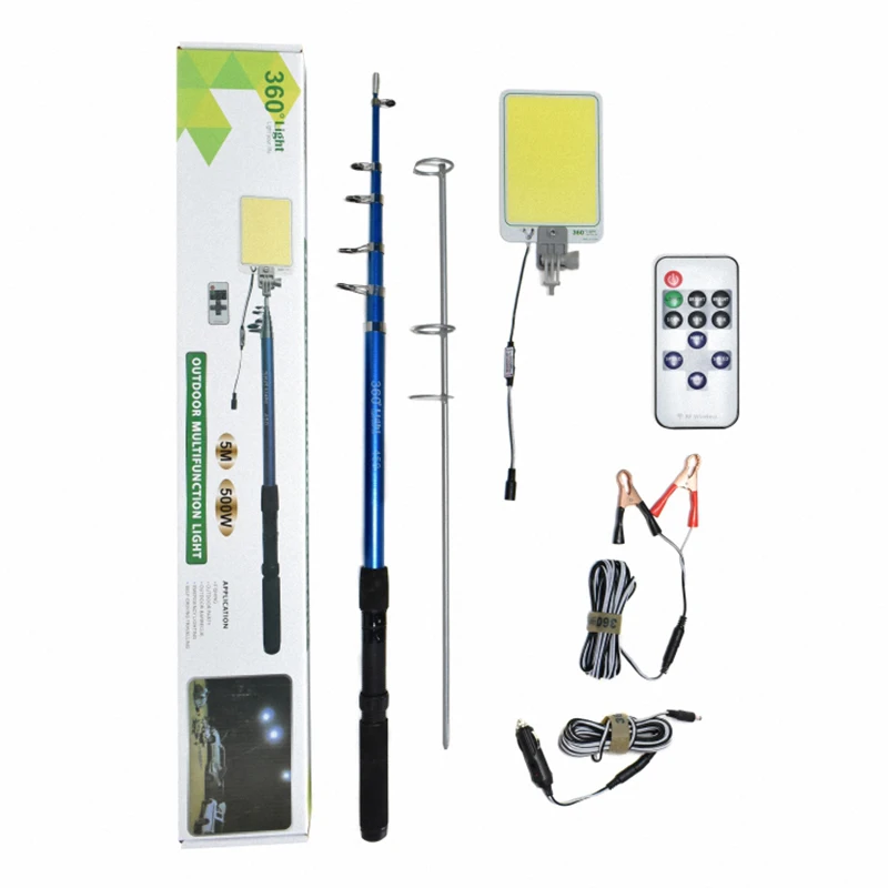 
360light 12V 2500LM 26W Outdoor waterproof IP67 super bright camping tent light telescopic Rod Light long lifespan Led Lights 