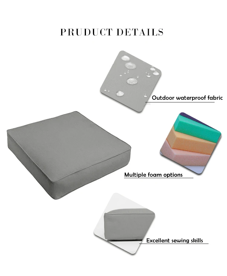 Custom Water Resistant Replacement Zipped Couch Sofa Seat Cushion for Cany Chair Cojin