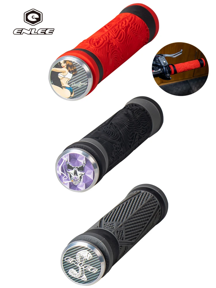 ENLEE Unique Design Bicycle Handle bar Grips Cover Double Color Bike Hand Grip