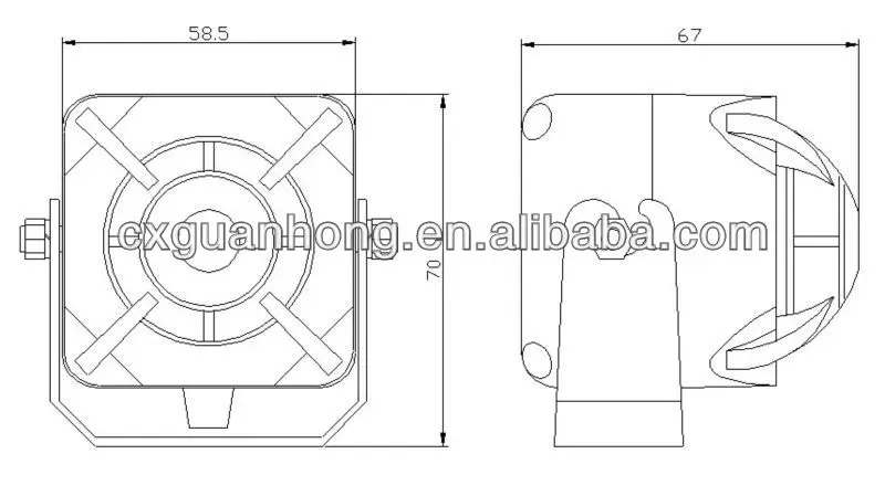 Внутренняя/внешняя сигнализация заднего хода 115 дБ резервная с