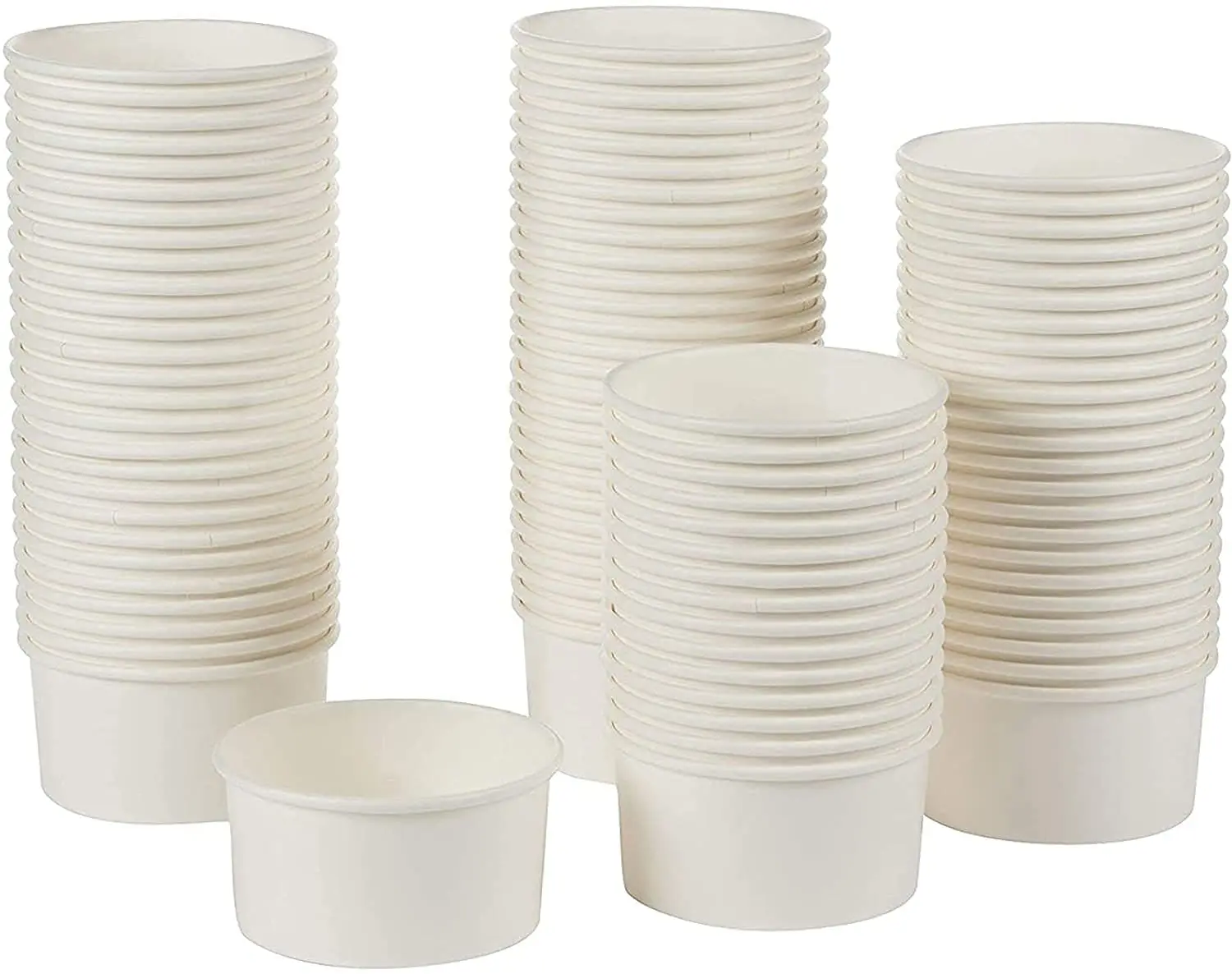 Customized biodegradable paper cups printed with your own logo Disposable ice cream cups with lids and spoons heat-resistant