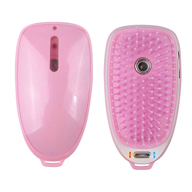 Portable frizz-free easy shine hair smooth combs nano mist steam sprayer electric vibrating scalp massage hair brush comb