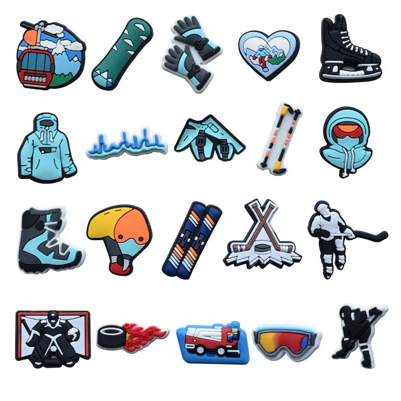 Fashion glamour Wholesale Ice hockey clogs hanging decoration Garden shoes PVC rubber accessories shoes Decorative shoe hanging