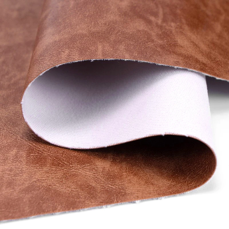 Dual Color Matching Crazy Horse Oil Leather PVC Synthetic Leather for Car Seat Handbag Luggage Leather Product Fabric Wholesale
