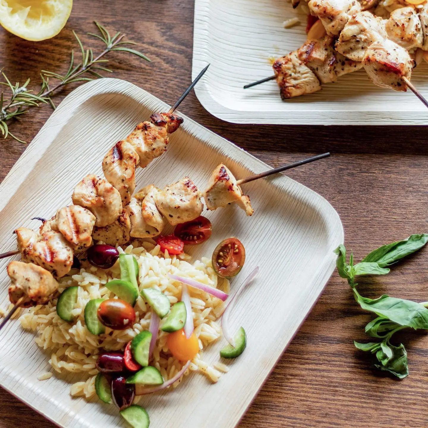 Wholesale Bamboo Disposable Wooden Plate  for Food Custom Logo Food Grade Dish Set