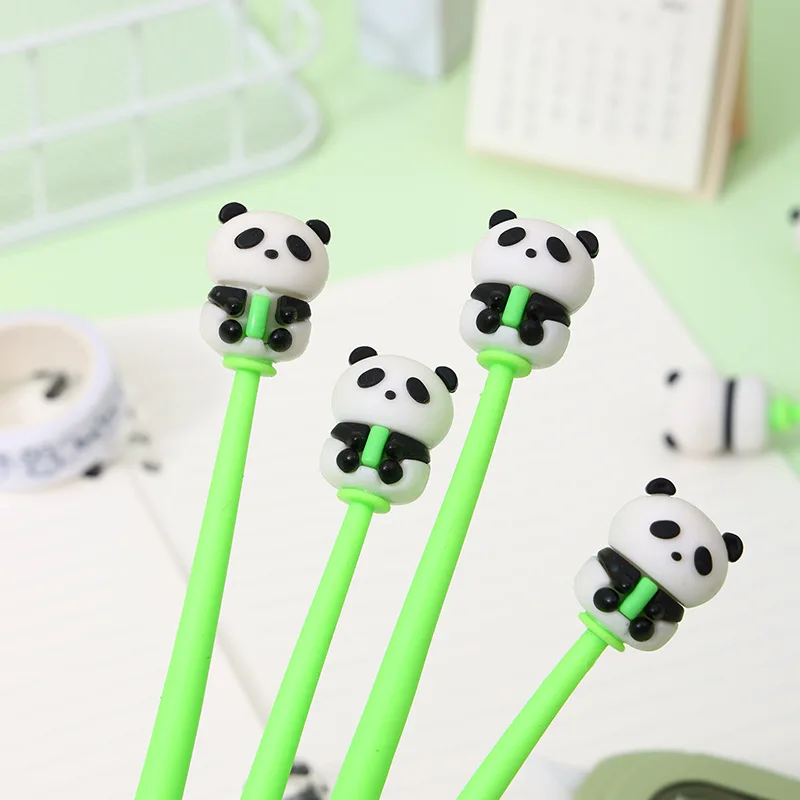 Wholesale Custom Cartoon Panda Neutral Gel Pen Cute Student Gift Creative Pen Stationery Black Ballpoint Pens