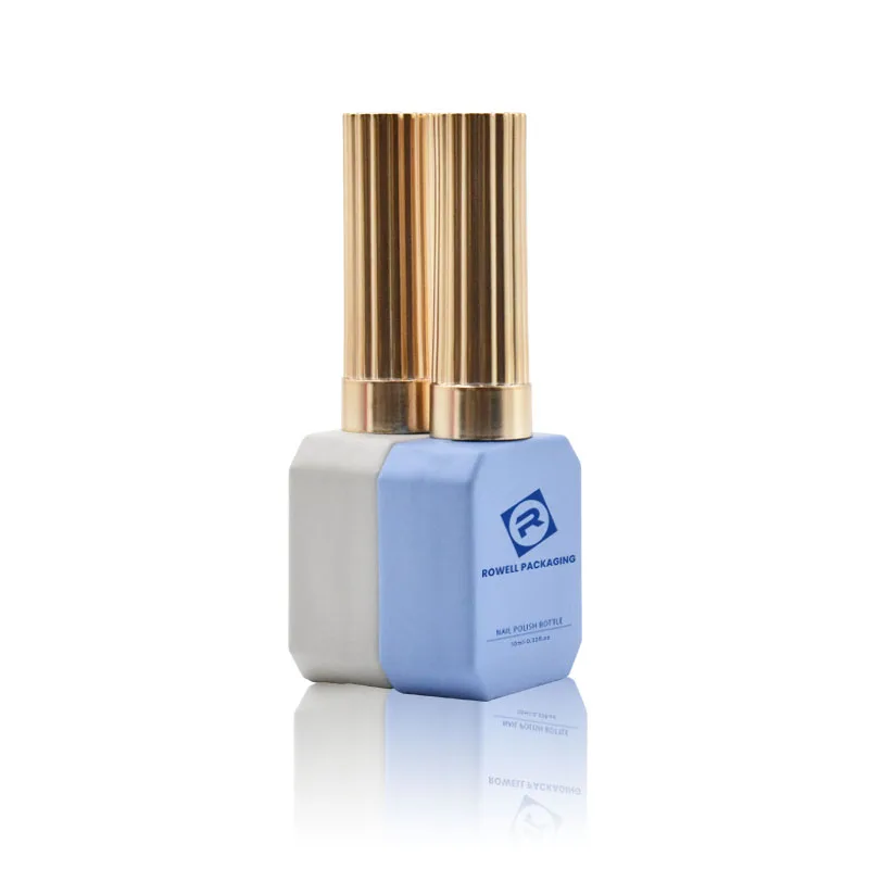 OEM luxury white empty nail bottle nail polish cap with lid and brush custom color glass packaging with personalized logo