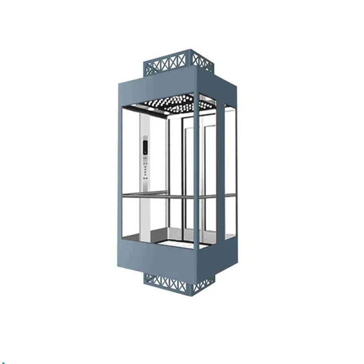 Gearless Traction Safe Observation Panoramic Sightseeing Capsule Glass Elevator