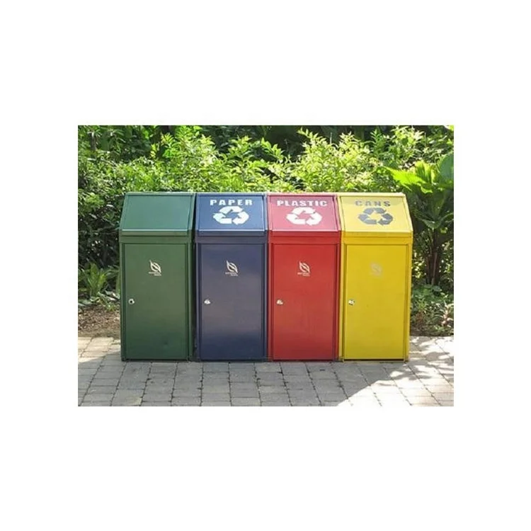 Garbage Bins China 12year Metal Manufacturer Outdoor Stainless Steel Round Pedal Dustbin Trash Can Waste Bin