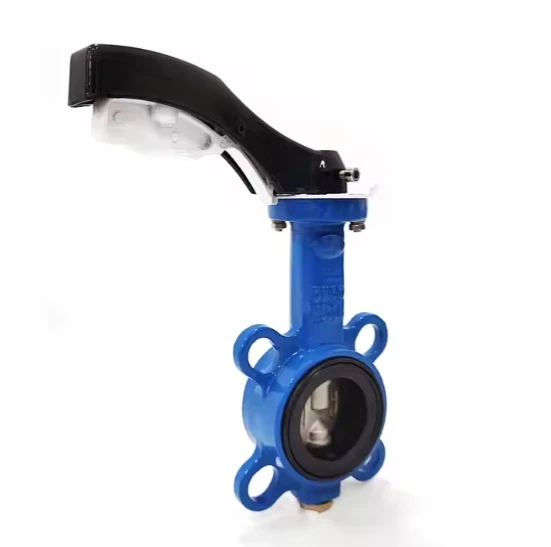 Furui manufacture butterfly valve ductile iron resilient seat sanitary hand lever wafer butterfly valve