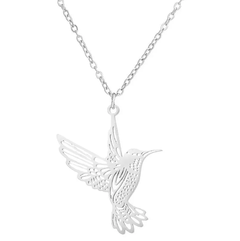 Stainless Steel Hummingbird Pendant Clavicle Chain Ins Bird Swallow Simple Animal Necklace