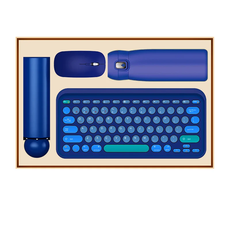 Pink Annual Luxury Promotion Business Gift Set Unique Keyboard  Mouse Corporate Gift Set for Women VIP Customers