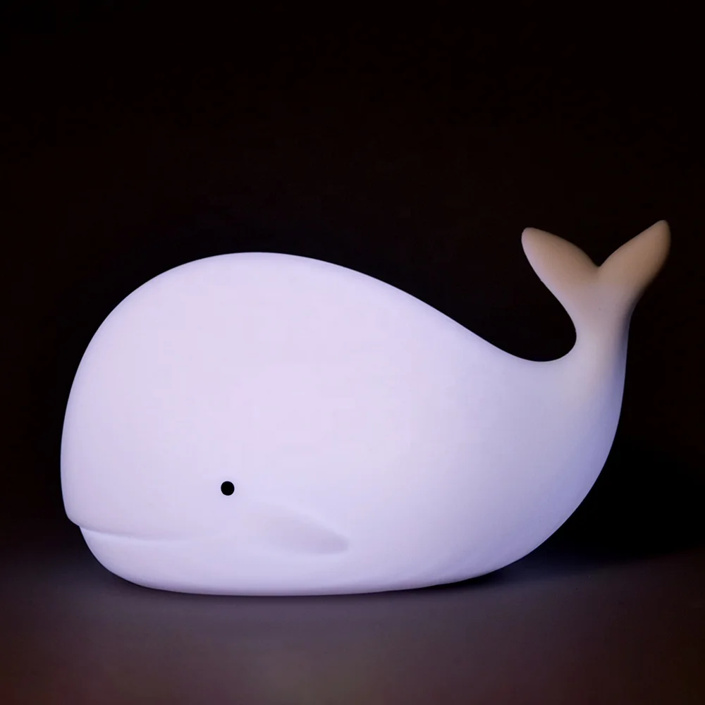 Whale LED Night Light Cheap Price Warm Color Silicone Lamp Whale Shape for Home Indoor Decoration with Switch Power Generation