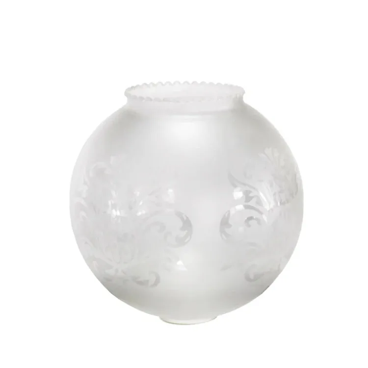 Borosilicate Glass Frosted Sandblasted Pattern Ceiling Wall Light Clear Clip Ball Glass Chimney Oil lamp Shade