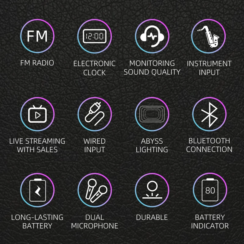 Wireless Blue Tooth Microphone Speaker Audio Integrated Karaoke Microphone Stereo Portable Singing Speaker