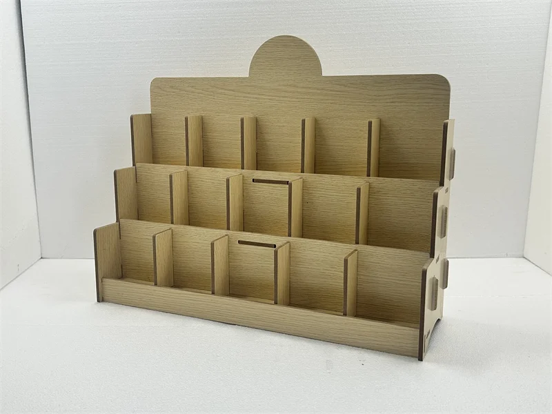 High quality table top display rack cosmetics mall shop   lipstick wooden display stand