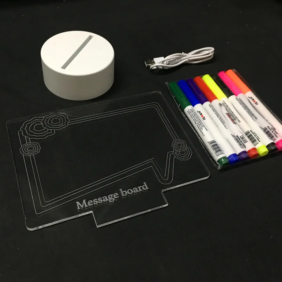 Acrylic Rewritable Led light note board Lamp 3d message board acrylic lamp