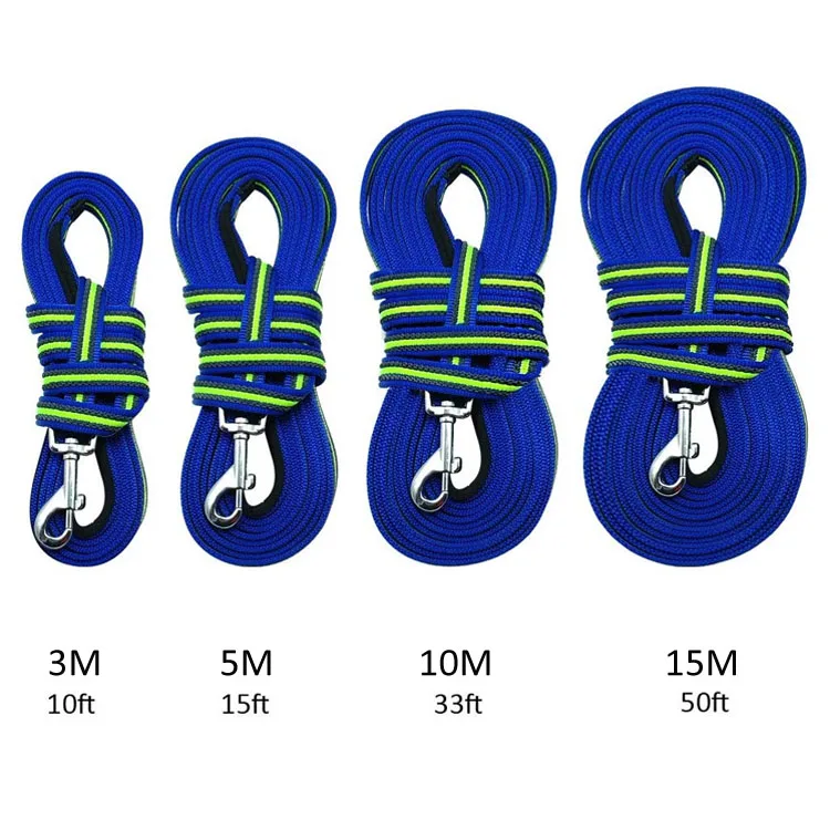Comfortable Light Durable 5M 10M 15M Long Running Non Slip Dog Tracking Training Leash Lead
