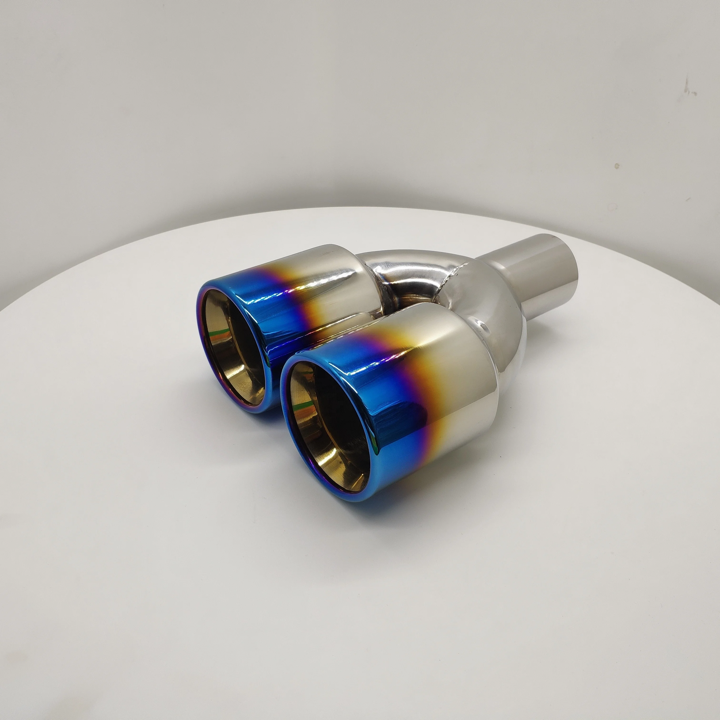 Универсальная Y-образная выхлопная труба, двойной наконечник выхлопной трубы, синий