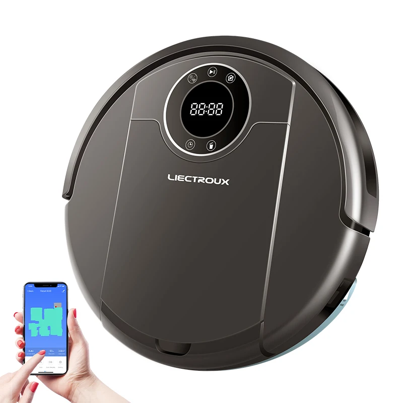 Robot Vacuum Cleaner LIECTROUX ZK808 , Smart Mapping, with Memory, WiFi App & Voice Control, 4000Pa Strong Suction, Dry & Wet