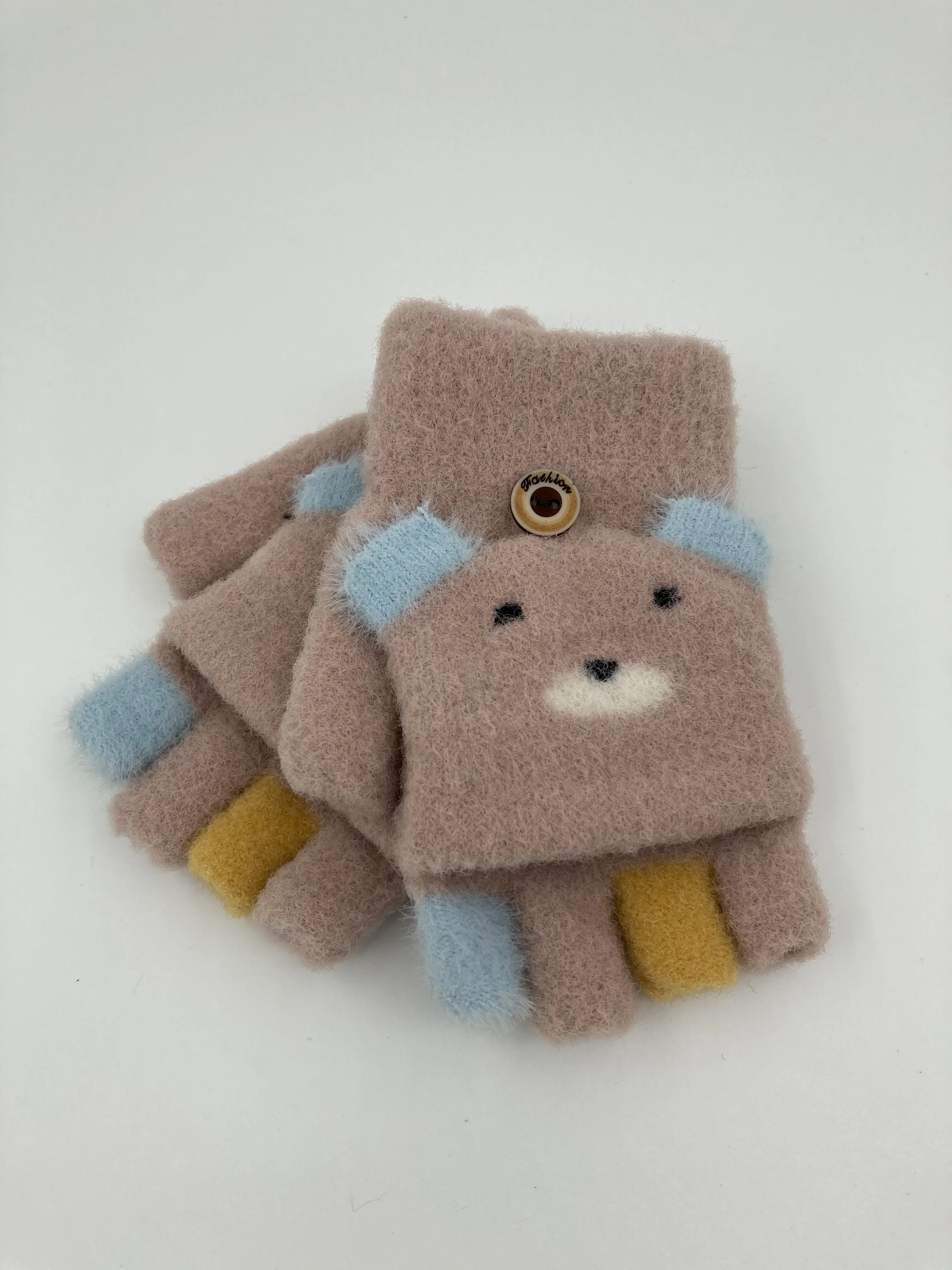 Custom Cute Design Finger Knitted Warm Winter  Gloves/Children Knitted Mittens