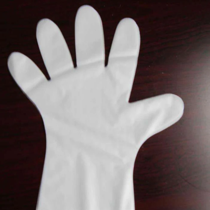 Natural Blue clear  PE Plastic Thick TPE Gloves for Household Industry Use