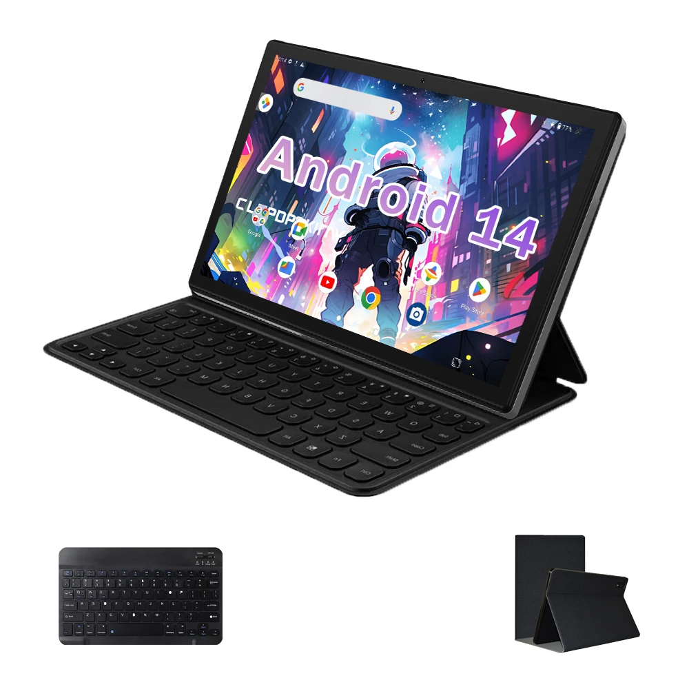 Factory Android Tablette 10 Inch Tablets 8GB Ram 64GB Rom Android 14 2 In 1 laptop Tablet PC With Keyboard