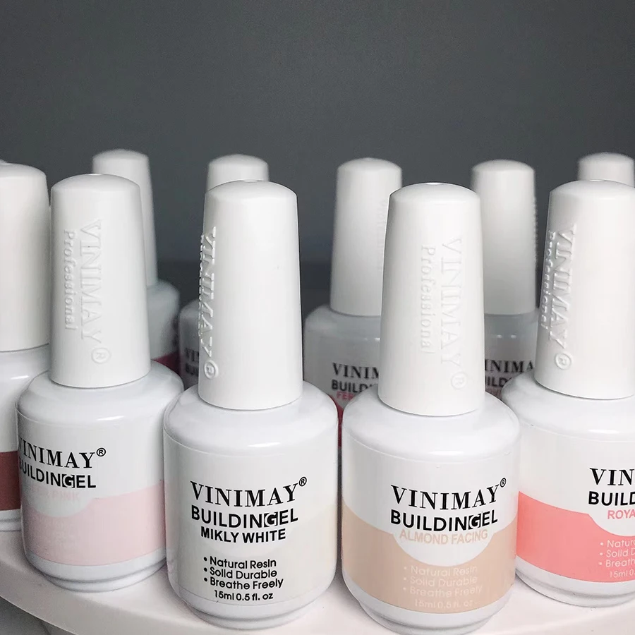 Vinimay Structure Enhancing Fiber Extension Glue No Heat Nails Liquid Nail Pink Uv Colored Brush on Hard Gel Builder Liquid