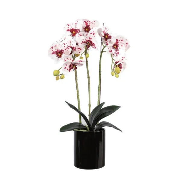 New Design Flowers Artificial Orchid Artificial Butterfly Orchid With Black Pot