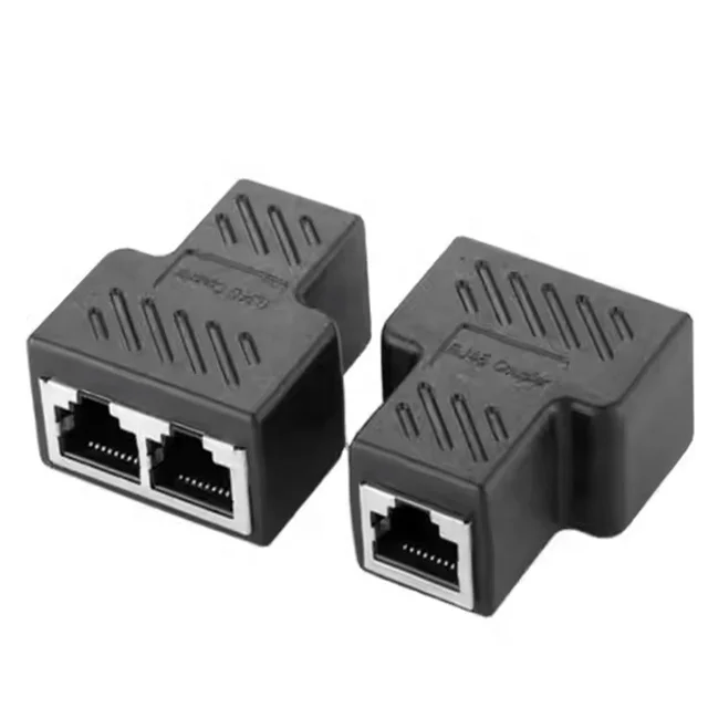 1x2  RJ45  Ethernet Splitter  1 to 2 Port Network Adapter 1 Male to 2 Female LAN Splitter RJ45 Extender