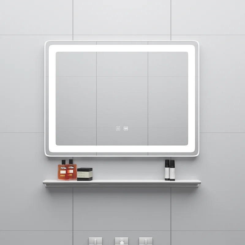 Hot sale Rectangle Aluminum vanity mirror smart led bathroom mirror for hotel