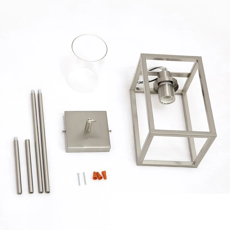 Vintage Lamp Black Retro Industrial Iron Metal Wire Basket Cage Style Light Durable Glass Shade