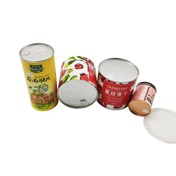 High Grade Easy Ring Pull Peel Off Lid Paper Tube cocoa powder Canister For Tea Candy Coffee