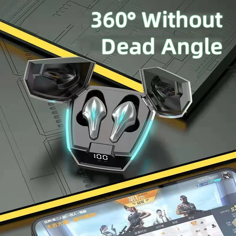 Car Model K12 Gaming Ture Wireless Earbuds Multicolor Game Lamp Headphones Wireless Bluetooth Earbuds With Power Digital Display