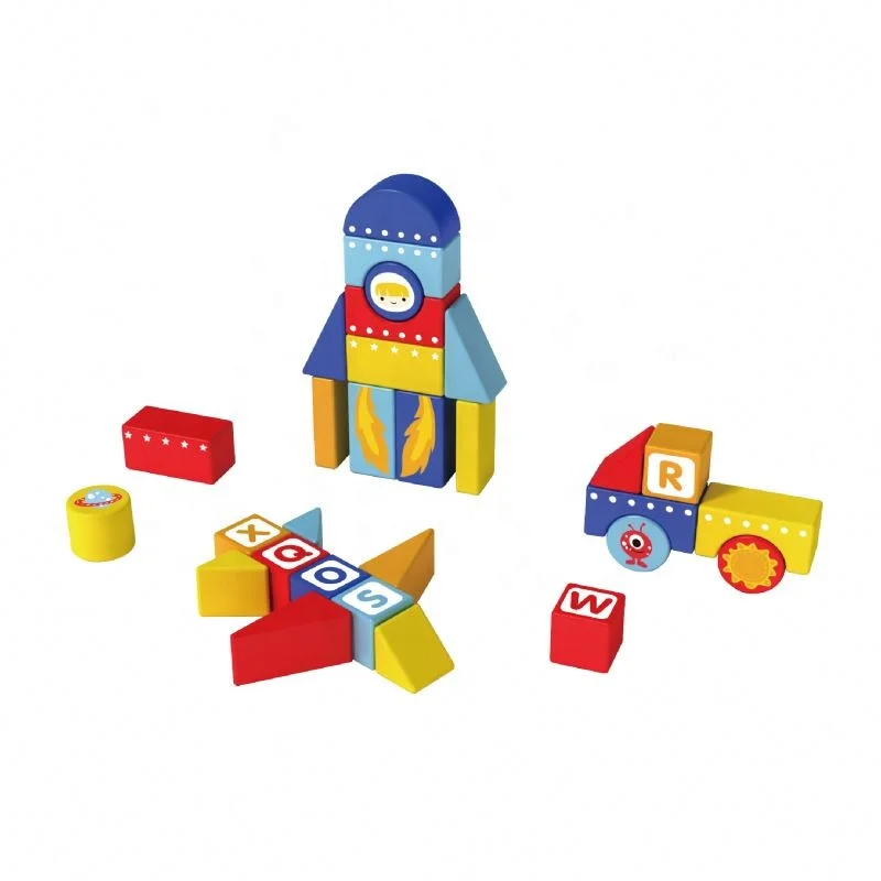 Montessori educational wooden intelligent wooden cubes wood building blocks toy