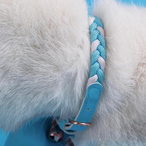 Оптовая продажа, тканая веревка, дизайнерский поводок для домашних животных, Изящные Роскошные милые ошейники для домашних животных, ошейник для кошки