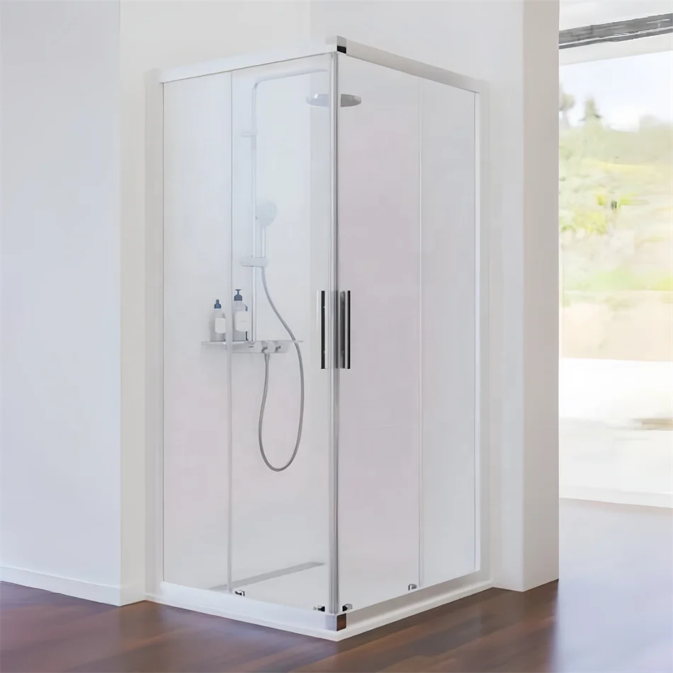 Oumeiga frame door for shower cubicle 760mm corner entry shower enclosures chrome profile