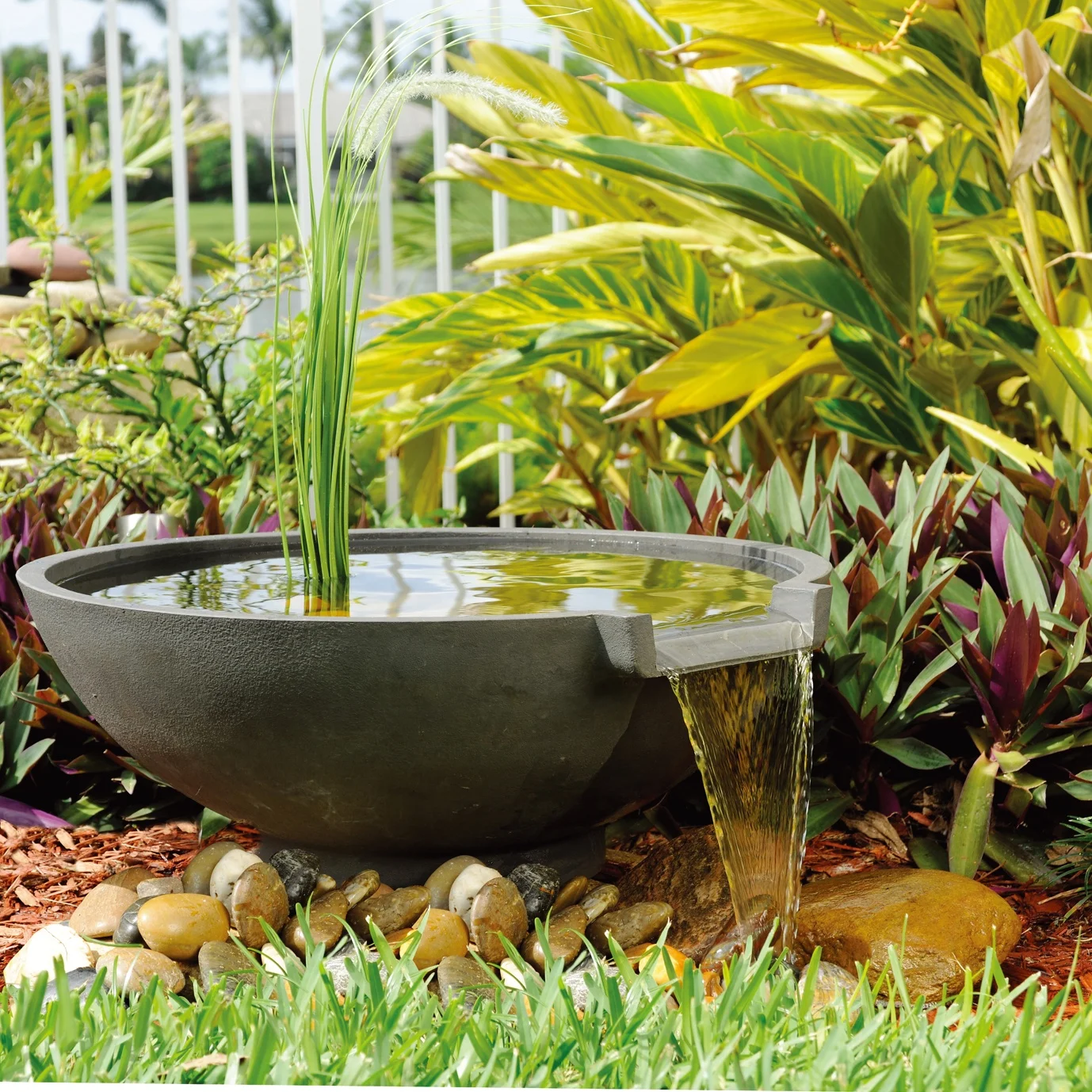 Resin Water Bowl Fountain and Waterfall Landscape Garden Pond Waterfall Outdoor Feng Shui Waterfall