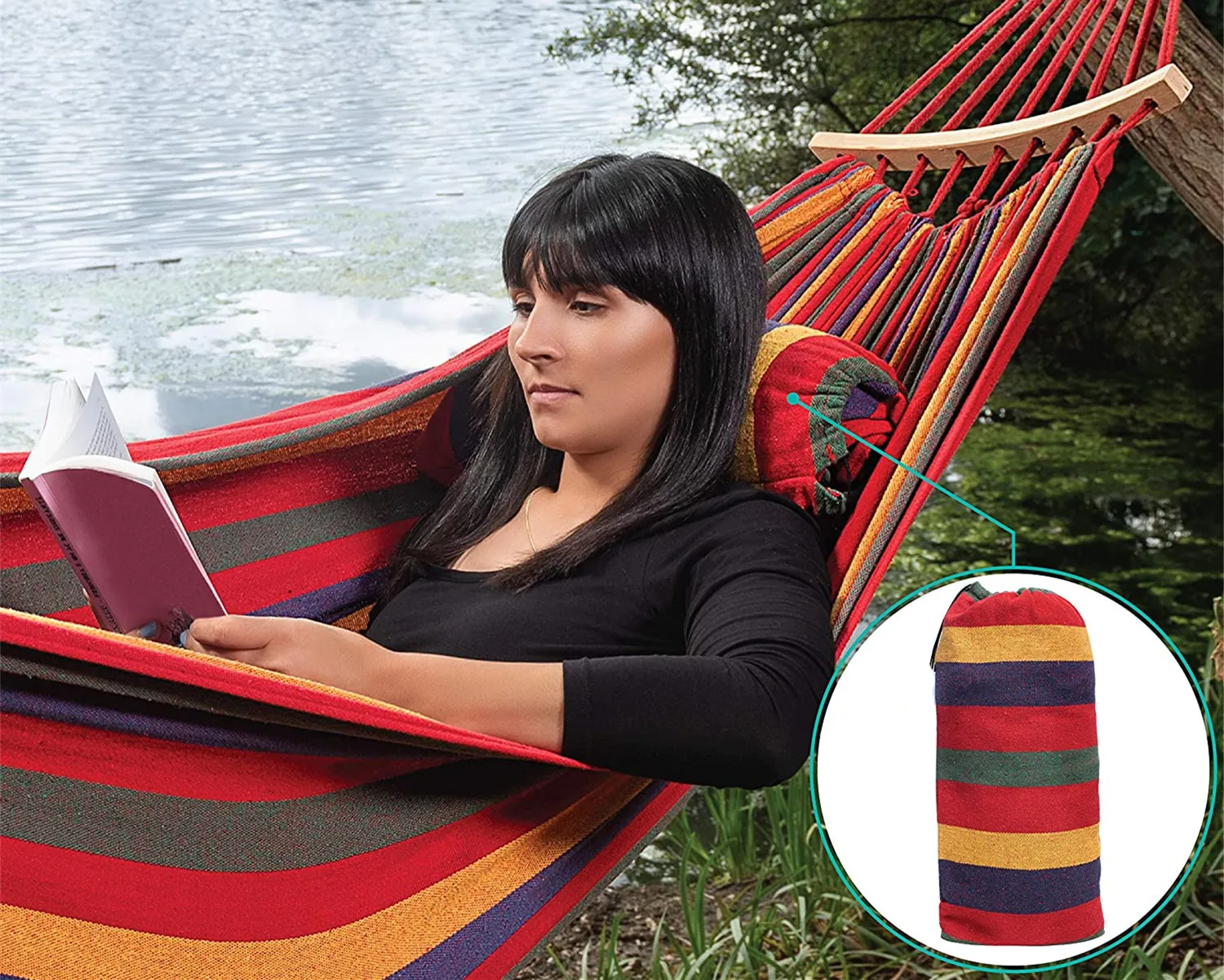 
2021 New Outdoor Camping Hanging Folding Knit Hammock/ Hammock Bed Outdoor 