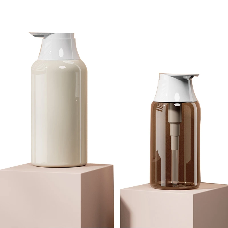 300/500ml PET Body Wash Bottle Cylindrical Shower Gel Lotion Pump Shampoo Bottle Cosmetic Packaging Screen Printing Plastic