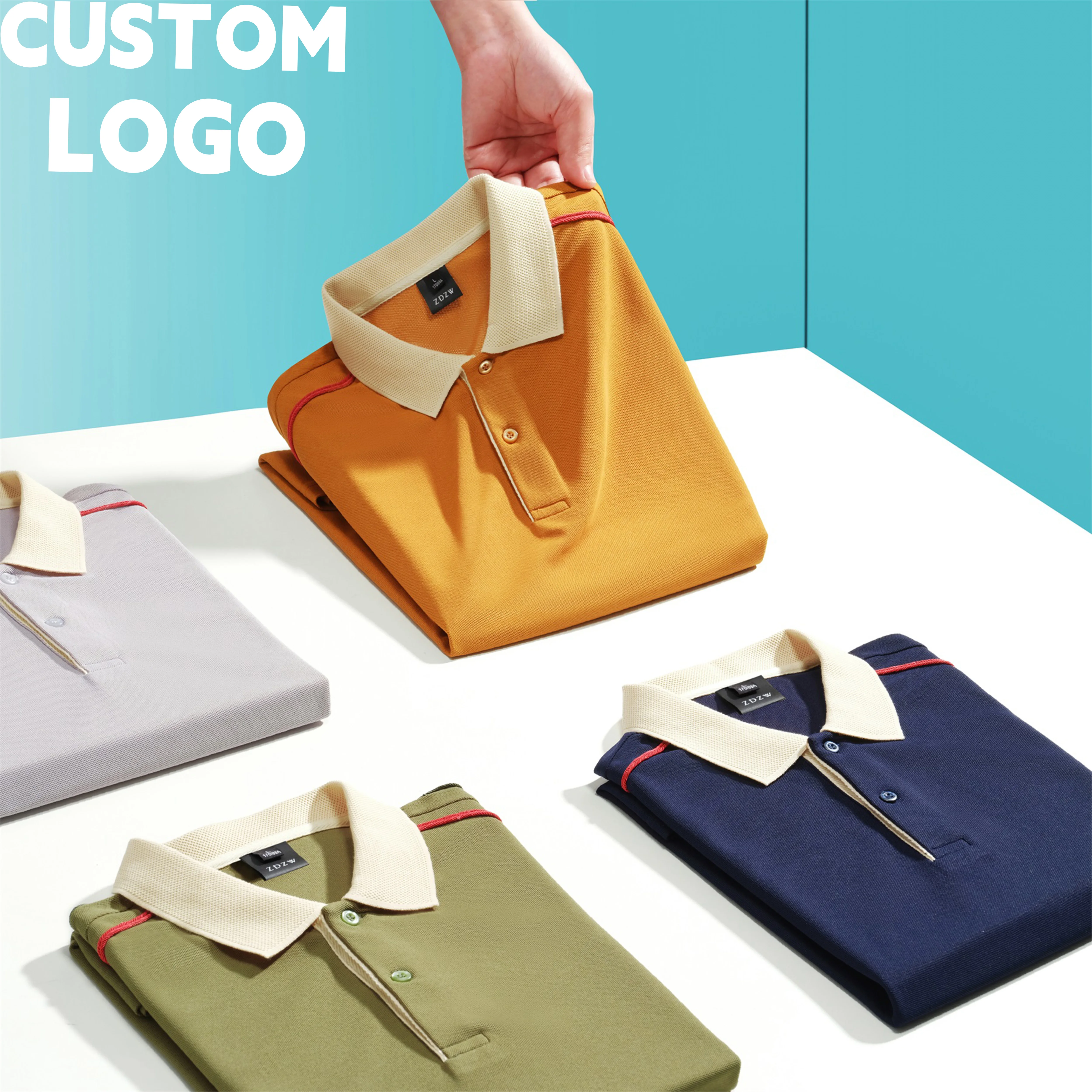 top quality multi-color optional Customized logo blank design polo shirt comfortable and breathable business sports polo shirt