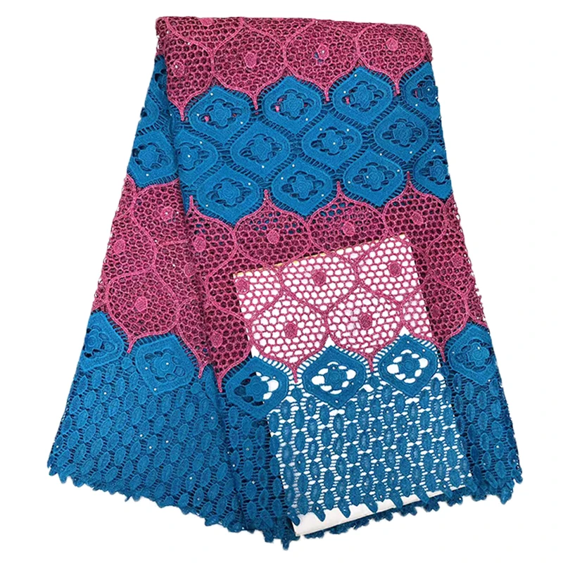 High quality african lace ghana fabric african luxury lace fabric african material fabric embroidery 5 yards for wedding