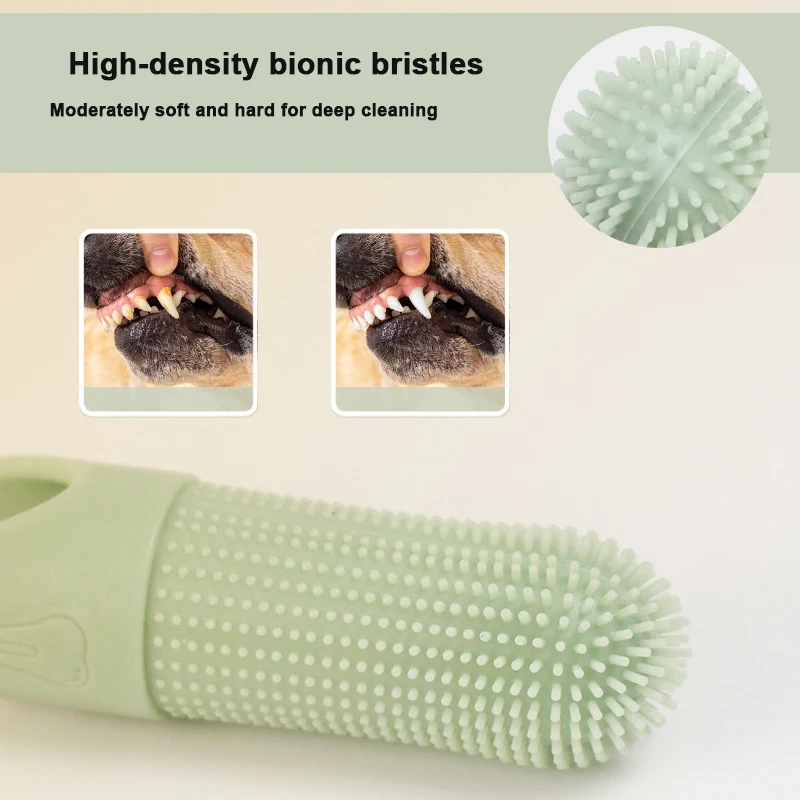 Good price soft durable 3 colors Anti-Bite 100% BPA-Free Silicone Pet Finger toothbrush For Dog Tooth Cleaning
