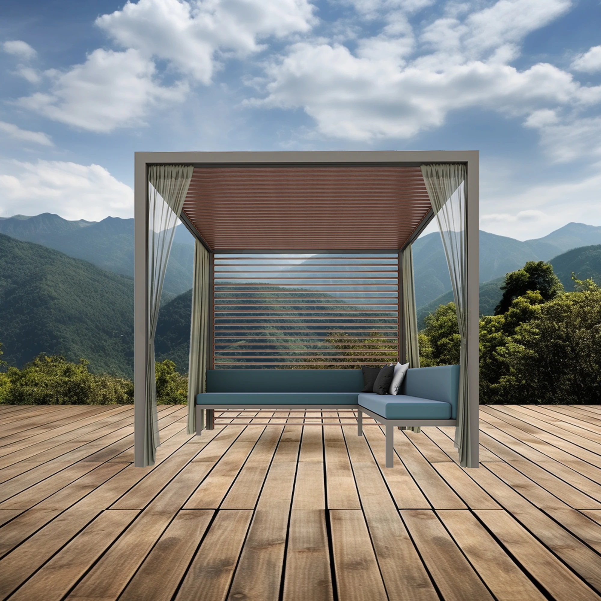 Luxury Outdoor Aluminium Shed Gazebo Pergola Sunshade  Rodent Proof Pressure Treated One set Wholesale