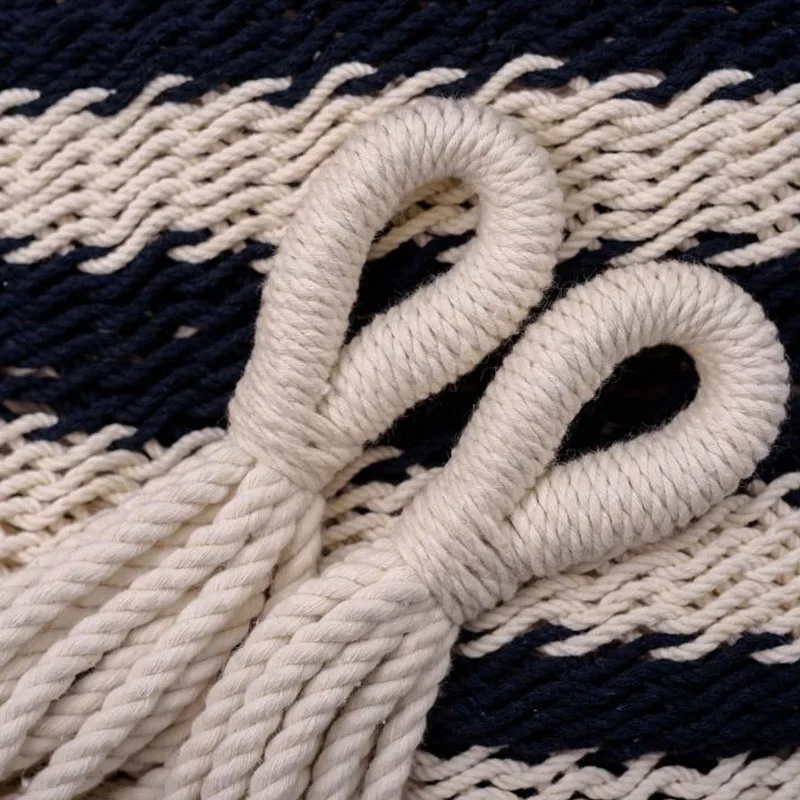 Double Large Cotton Rope Hand woven Hammock Outdoor Camping Seaview Hammock Cotton Rope Hammock